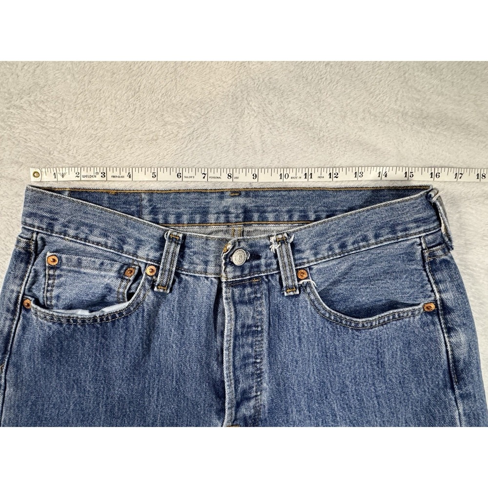 Levi's Men's 501 34x30 Original Straight Fit Jeans - Dark Wash - Picture 9 of 12